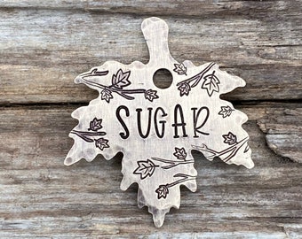 Dog Tag, Sugar Maple, Dog Tags for Dogs, Personalized Dog Tag, Pet Id Tag, Custom Dog Tag, Floral Pet Tag, Metal Hounds