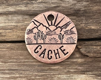 Dog Tags For Dogs, The Red Rock, Cactus Dog Tag, Personalized, Pet Id Tag, Custom, Gift for Dog