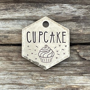 Pet ID Tag, Dog ID, Dog Tags for Dogs, Customized, Personalized Dog Tag, Unique Dog Tags, Food, The Cupcake
