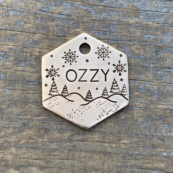 Dog Tag Dog Tags for Dogs Dog Tags Snowflake Valley Pet Id Tag Personalized Dog Tag Winter Pine Trees Metal Hounds Etsy Ireland