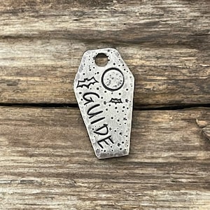 Mini Coffin, Dog Tag, Dog Tag for Dogs, Dog Tags, Dog Tag, Personalized, Bats, Moon, Cat ID Tag, Metal Hounds Mini