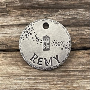 Dog Tag, Dog Tags for Dogs, Dog Tags, Pet Id Tag, The Tardis, Phone Booth Dog Tag, Personalized Dog Tag, Custom Pet ID, Collar Tag