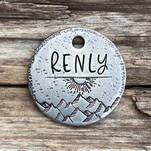 Dog Tags for Dogs, Dog Tag, Dog Tags, Pet Id Tag, Sunrise Peaks, Personalized Dog Tag, Mountain Tag, Collar Tag
