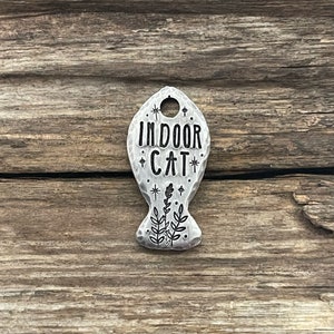 Fish Shaped Micro Pet Tag, Collar Charm, Indoor Cat, Lost Pet, Gift for Pet, Tiny Pet Tag