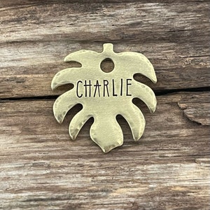 Dog Tag, Dog Tag for Dogs, Dog Tags, Special Cut, Monstera Leaf, Personalized Pet ID, Custom, Unique Pet Tag, Pet Tag