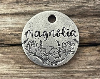 Dog Tag Personalized, Magnolia Garden, Dog Tags for Dogs, Dog Tags, Pet Id Tag, Custom Dog Tag, Metal Hounds