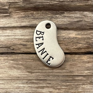 Mini Dog Tag for Dogs, The Bean, Dog Tag, Kidney Bean, Personalized, Pet Id Tag, Dog, Puppy, Cat, Custom, Collar Tag