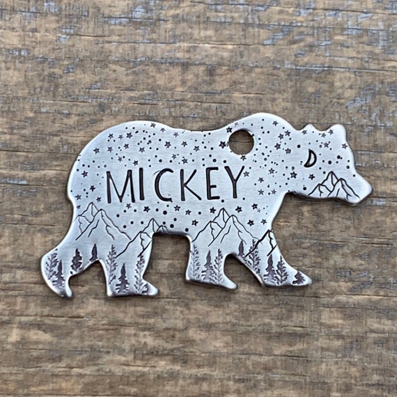 Dog Tag for LARGE Dogs Dog Tags Large Bear Shaped Dog Tag Etsy