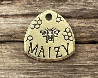 Dog Tag for Dogs, Dog Tags, The Honeycomb, Personalized Pet ID, Custom, Collar Tag, Trillion, Bees, Bee Hive