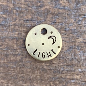 Mini Dog Tag, Mini Luna Tag, Moon, Stars, Personalized Dog Tag, Cat Tag, Kitty Tag, Pet Id Tag, Custom Dog Tag, Metal Hounds Mini