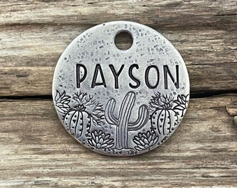 Dog Tags For Dogs, Cactus Dog Tag, Personalized Dog Tag, Pet Id Tag, Custom Dog Tag, Cacti, Desert, Pet Supplies, The Sedona