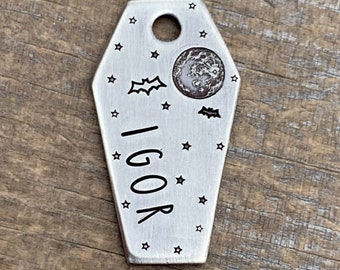 Coffin Dog Tag, Dog Tag, Dog Tag for Dogs, Dog Tags, Pet ID Tag, Personalized Pet ID, Custom, Unique Pet Tag