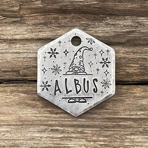 Pet ID, Dog Tag, Dog Tags for Dogs, Dog Mom Gift, Collar Tag, Personalized Dog Tag, Elf, Snowflakes, Stars, Custom Dog Tag, The Snowy Gnome