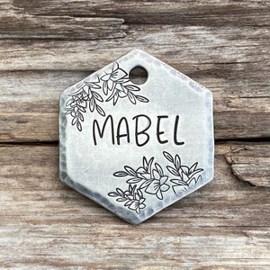 Dog Tag, Gladiolus, Dog Tag for Dogs, Dog Tags, Pet Id Tag, Custom Dog Tag, Hand Stamped, Personalized