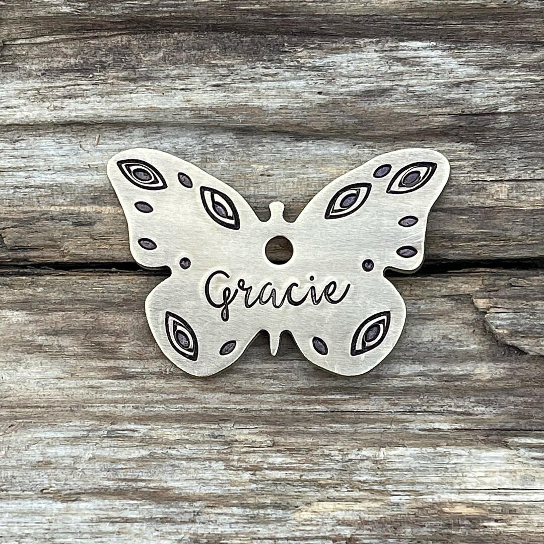 Butterfly dog tag top