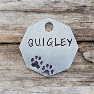 Dog Tag, Dog Tags for Dogs, Paw Prints, Dog Tags, Pet Id Tag, Personalized Dog Tag, Metal Hounds