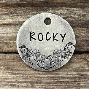 Dog Tags For Dogs, Cacti Dog Tag, Personalized Dog Tag, Pet Id Tag, Custom Dog Tag, The Cactus Garden, Desert, Pet Supplies