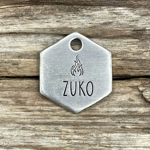 Dog Tag, Dog Tags for Dogs, Flame, Custom Dog Tags, Pet Id Tag, Personalized Dog Tag, Fire Tag, Dog Collar