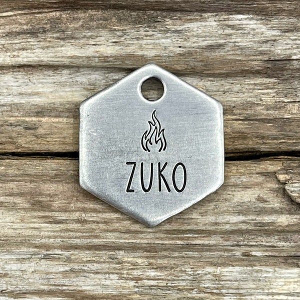 Dog Tag, Dog Tags for Dogs, Flame, Custom Dog Tags, Pet Id Tag, Personalized Dog Tag, Fire Tag, Dog Collar