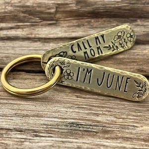 Dog Tag for Dogs, Oblong Dog Tag, Custom Pet ID, Personalized Pet Tags, Floral, Call my Mom
