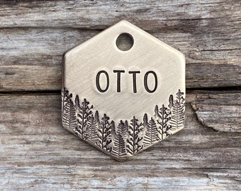 Dog Tag, Hundemarke für Hunde, Haustier-ID-Marke, Bäume Hundemarke, Hunde-ID-Marke, personalisierte Hundemarke, individuelle Haustiermarke, Die Landung