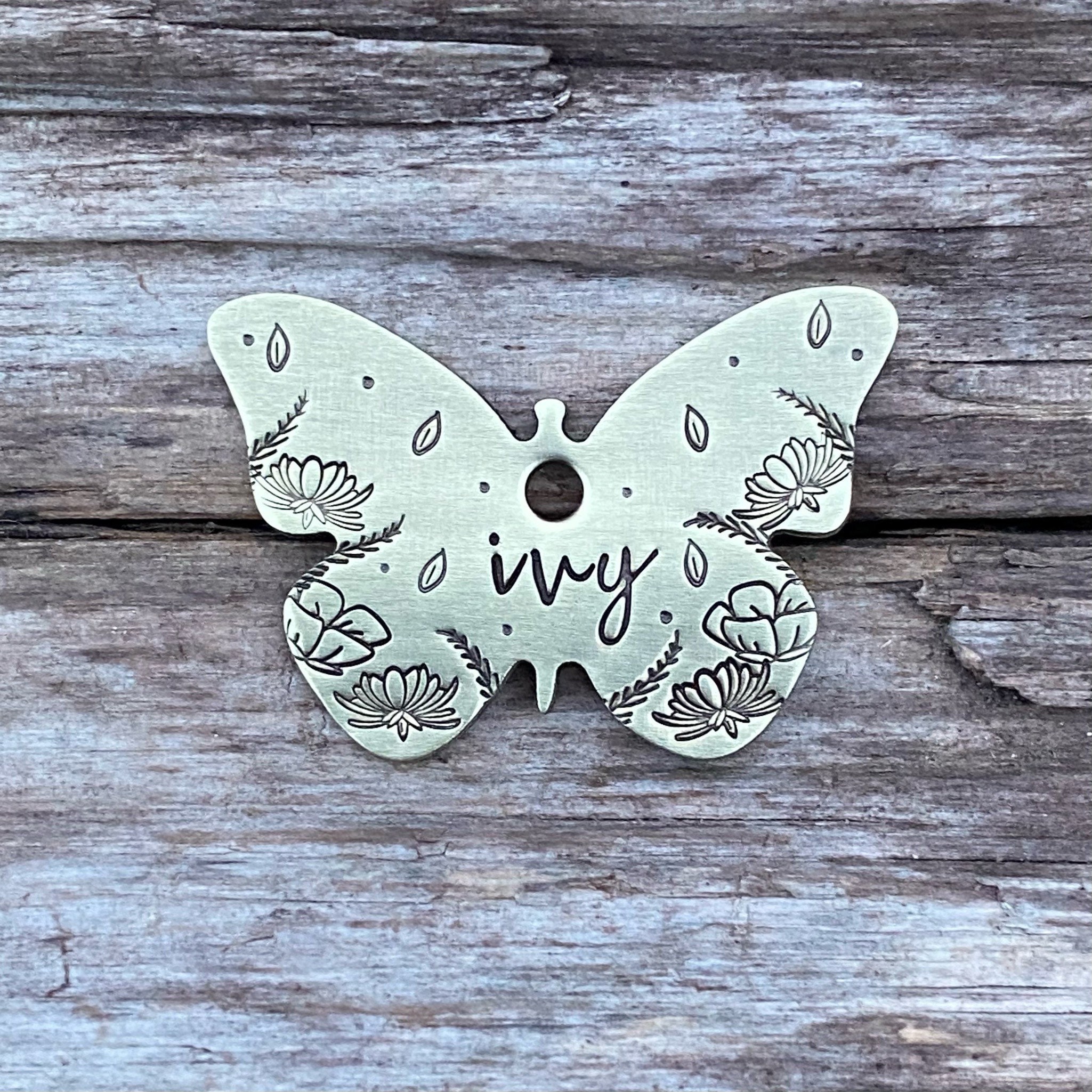 butterfly dog tag