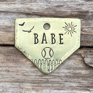 Medaglietta identificativa per animali domestici, medaglietta per cani, medaglietta per collare per cani, medaglietta con nome per animali domestici, baseball, medaglietta per cani, personalizzata, medaglietta per cani, base, 2,5 cm di altezza x 4,3 cm di larghezza