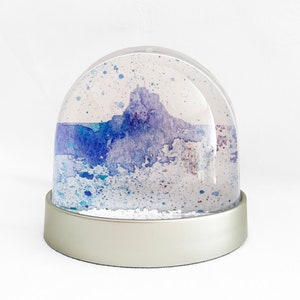 Snow Globe of Holy Island and Bamburgh Castle  Gift or Christmas decoration