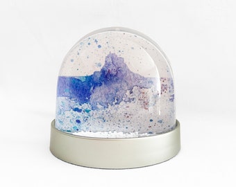 Snow Globe of Holy Island and Bamburgh Castle  Gift or Christmas decoration