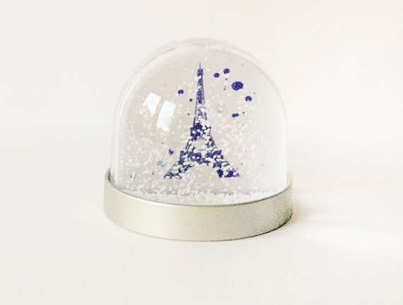 Boule à Neige De La Tour Eiffel à Paris Image Abstraite De Laquarelle Décoration De Noël Neige Shaker