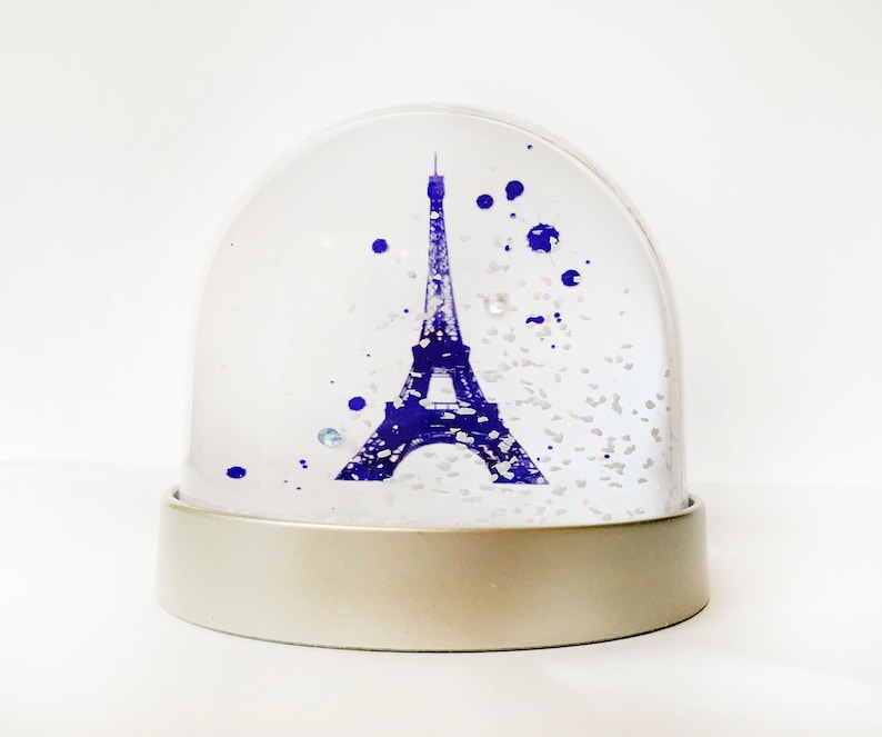 Snow Globe of the Eiffel Tower in Paris Watercolour Abstract - Etsy