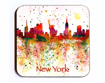 New York Wooden Coasters. Statue of Liberty, Freedom Tower