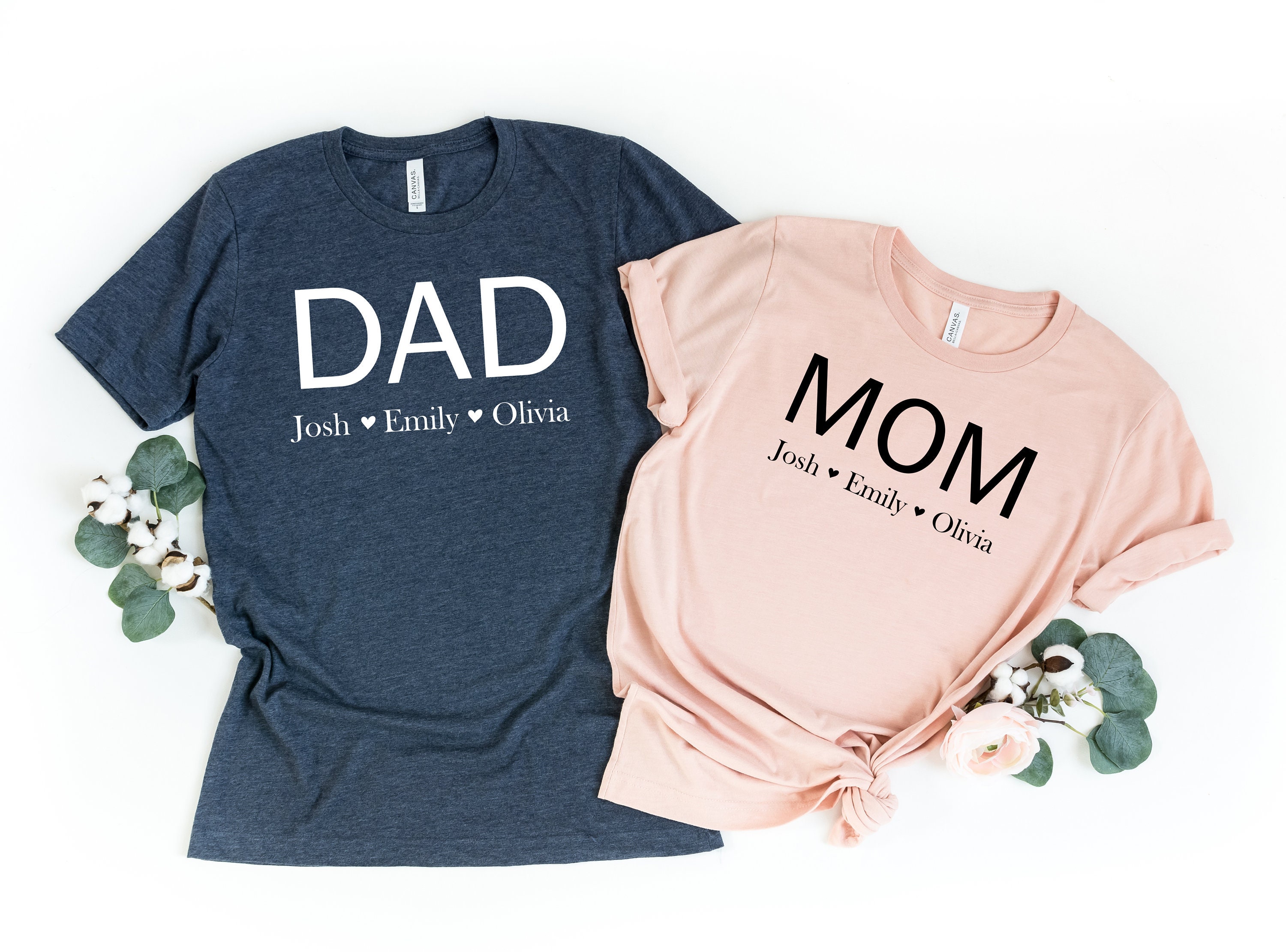 Custom Parents Shirt Dad and Mom Shirt With Kids Name Daddy - Etsy