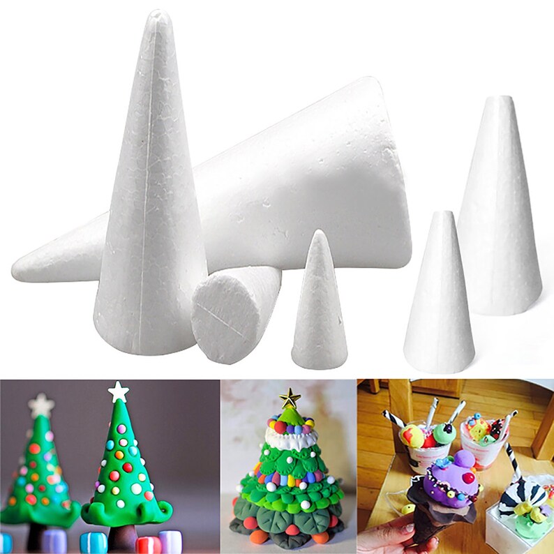 XMAS Polystyrene Styrofoam Foam Tip Cone Flat Cone For Craft Etsy