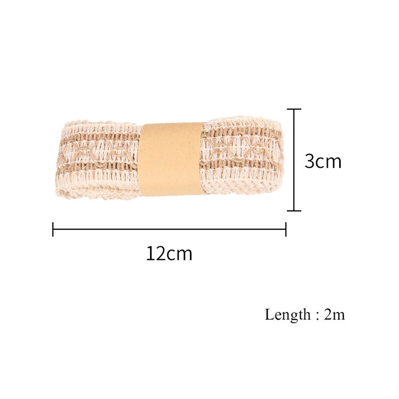 2m Natural Linen Jute Ribbon Twine Flower Pattern Wedding Etsy