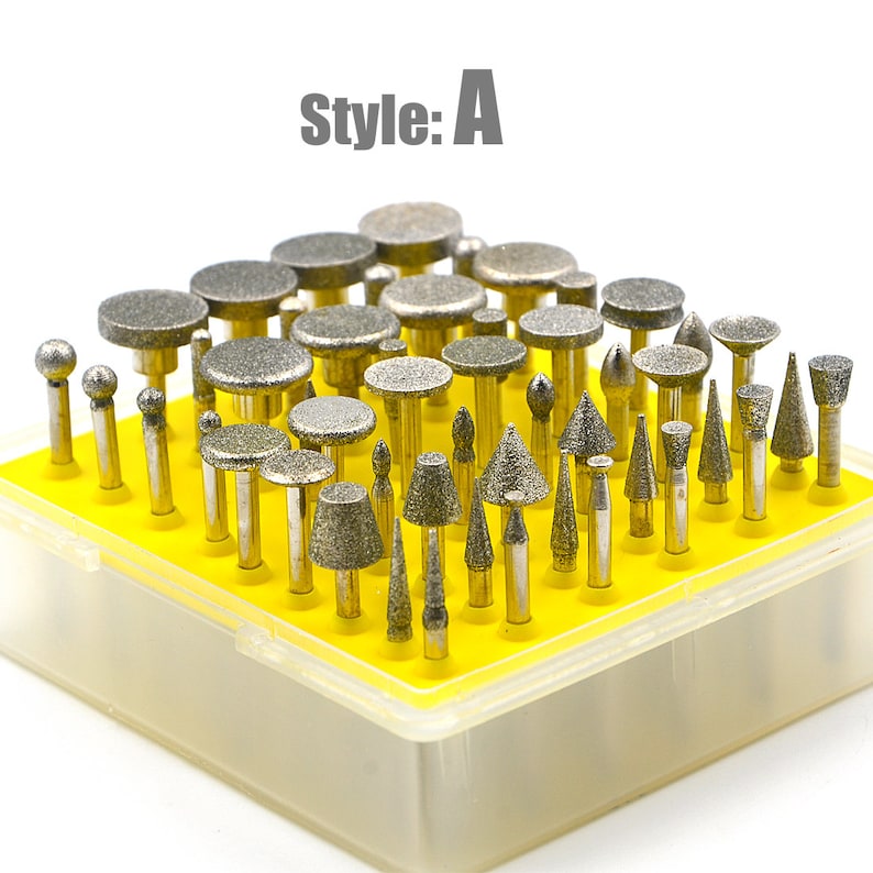 Rotary Tools Accessory 50pcs Diamond Polishing Burr Drill 3mm Etsy