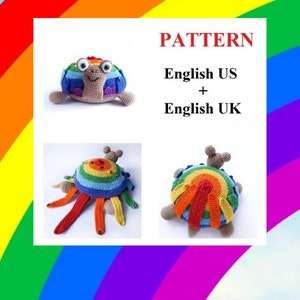 Pattern crochet  Montessori rainbow turtle baby toy Amigurumi Crochet pattern Turtle Digital Download Baby learning toy