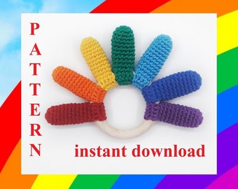 Crochet Pattern Montessori Baby Toy rainbow sun Pattern crochet  sewing ring simple pattern for beginners PDF pattern