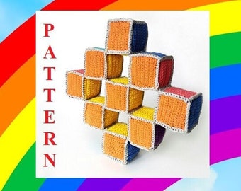 Crochet Pattern Montessori Infinity Cube 2 Fidget Toy Crochet Pattern Tangle Toy