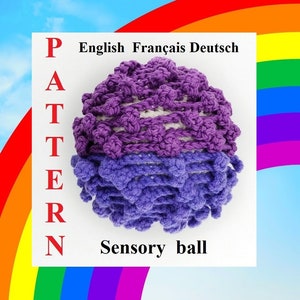 Crochet Pattern Sensory Ball #3 Montessori Baby Toy, Educational toy
