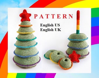 Häkelanleitung für Tannenbaum, Montessori Zubehör, Tannenbaum, Häkelanleitung für Kleinkinder