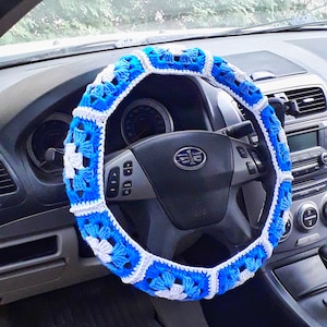 Pattern crochet steering wheel cover Car decor crocheted pattern
