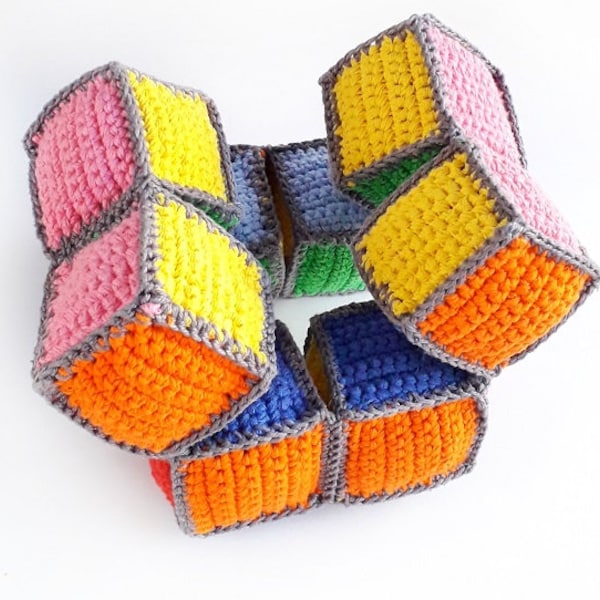Crochet Pattern Montessori Infinity Cube Fidget Toy Crochet Pattern Tangle Toy