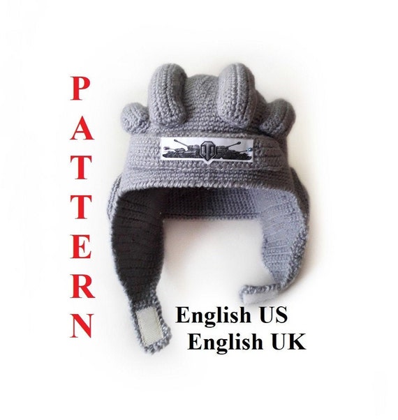 Crochet Pattern Army Helmet Winter Hat 