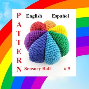 Crochet Pattern Sensory Ball #5 Montessori Baby,  silent toy