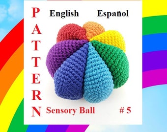 Crochet Pattern Sensory Ball #5 Montessori Baby,  silent toy