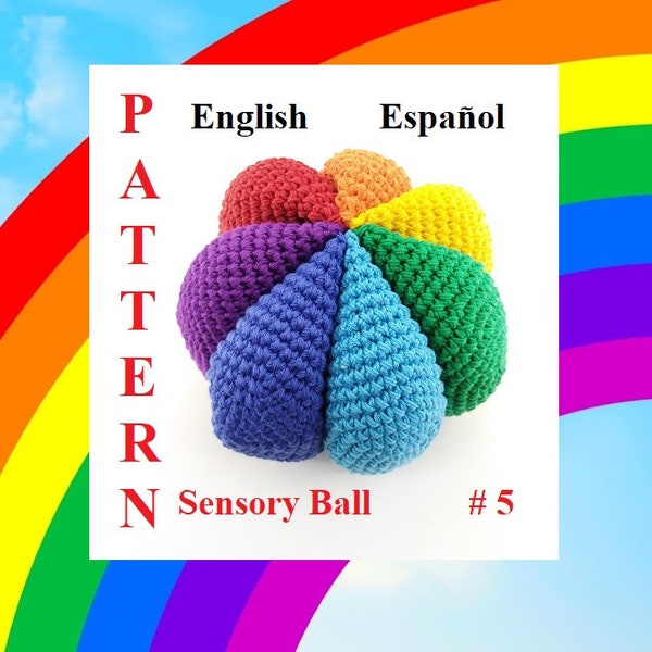 Crochet Pattern Sensory Ball #5 Montessori Baby,  silent toy