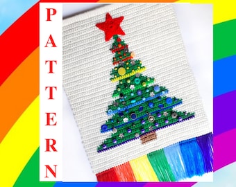 Crochet Pattern Christmas Tree, Wall hanging Christmas Decor, Christmas Tree.  New Year tapestry crochet  pattern