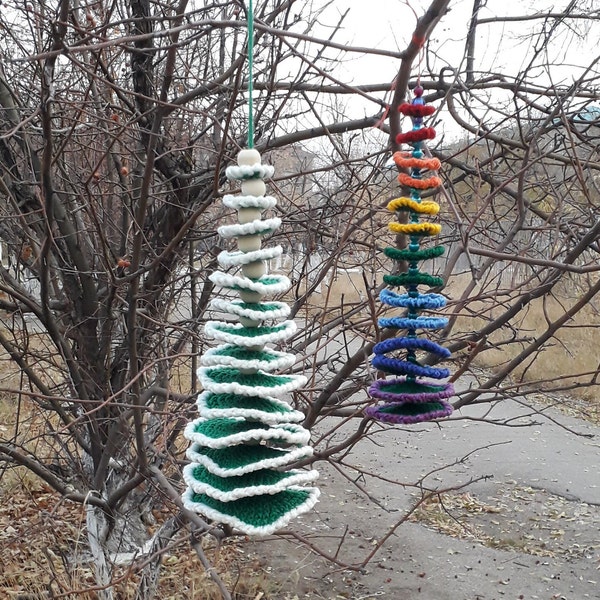 Crochet Pattern Christmas Tree , Christmas decor wind spinner ,  New Year , garden spinners pattern