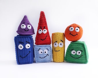 Pattern Montessori Toy crochet funny geometric shapes Kawaii geometric shapes Baby learning toy